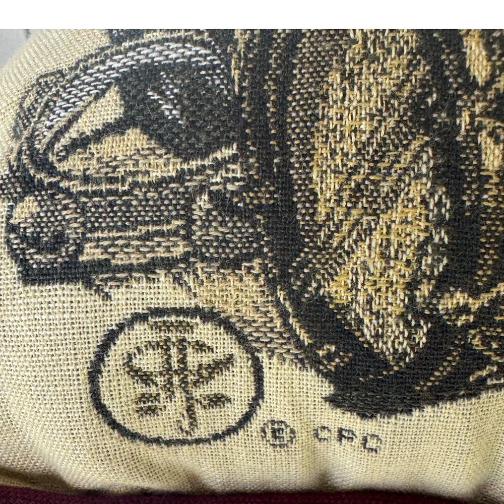 CPC Santa In Distress Tapestry Pillow Christmas Bulldog Holiday Decor 16x16